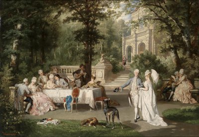 Gallant Society in the Castle Park by Carl Schweninger jr.